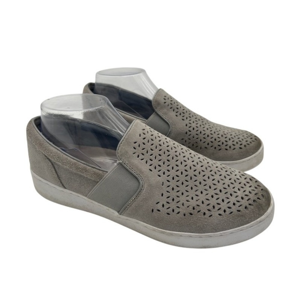 Vionic Kani Sneakers Women's Size 10 Grey Suede Laser Perforated Slip On Loafers
